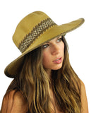 NYFASHION101 Multicolor Weaved Band and Trim Wide Brim Panama Hat