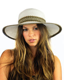 NYFASHION101 Multicolor Weaved Band and Trim Wide Brim Panama Hat