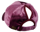 C.C Ponycap Messy High Bun Ponytail Soft Velvet Adjustable Baseball Cap Hat