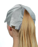 C.C Ponycap Messy High Bun Ponytail Soft Velvet Adjustable Baseball Cap Hat