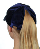 C.C Ponycap Messy High Bun Ponytail Soft Velvet Adjustable Baseball Cap Hat