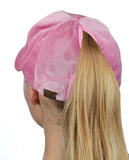 C.C Ponycap Messy High Bun Ponytail Soft Velvet Adjustable Baseball Cap Hat