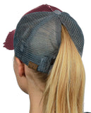 C.C Ponycap Messy Bun Ponytail Reversible Magic Sequin Adjustable Baseball Cap