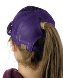 C.C Ponycap Messy Bun Ponytail Reversible Magic Sequin Adjustable Baseball Cap