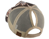 C.C Ponycap Messy Bun Ponytail Reversible Magic Sequin Adjustable Baseball Cap