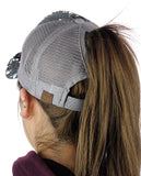 C.C Ponycap Messy Bun Ponytail Reversible Magic Sequin Adjustable Baseball Cap