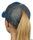 C.C Ponycap Messy Bun Ponytail Reversible Magic Sequin Adjustable Baseball Cap