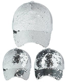 C.C Ponycap Messy Bun Ponytail Reversible Magic Sequin Adjustable Baseball Cap