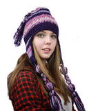 NYFASHION101 Nepal Handmade Ear Flaps Wool Fleece Lined Winter Hat-C10