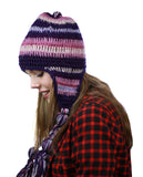 NYFASHION101 Nepal Handmade Ear Flaps Wool Fleece Lined Winter Hat