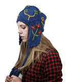 NYFASHION101 Nepal Handmade Ear Flaps Wool Fleece Lined Winter Hat
