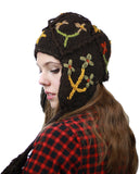 NYFASHION101 Nepal Handmade Ear Flaps Wool Fleece Lined Winter Hat