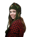 NYFASHION101 Nepal Handmade Ear Flaps Wool Fleece Lined Winter Hat