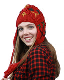 NYFASHION101 Nepal Handmade Ear Flaps Wool Fleece Lined Winter Hat