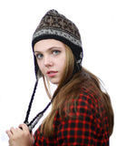 NYFASHION101 Nepal Handmade Ear Flaps Wool Fleece Lined Winter Hat-C12