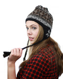 NYFASHION101 Nepal Handmade Ear Flaps Wool Fleece Lined Winter Hat-C12