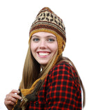 NYFASHION101 Nepal Handmade Ear Flaps Wool Fleece Lined Winter Hat-C12