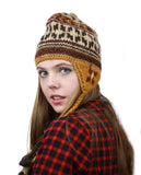 NYFASHION101 Nepal Handmade Ear Flaps Wool Fleece Lined Winter Hat-C12