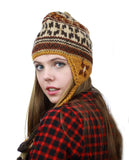 NYFASHION101 Nepal Handmade Ear Flaps Wool Fleece Lined Winter Hat-C12