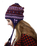 NYFASHION101 Nepal Handmade Ear Flaps Wool Fleece Lined Winter Hat-C12