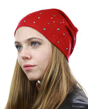 NYFASHION101 Unisex Comfort & Warm Knit Studded Slouchy Beanie Hat