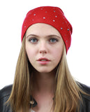 NYFASHION101 Unisex Comfort & Warm Knit Studded Slouchy Beanie Hat