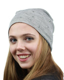 NYFASHION101 Unisex Comfort & Warm Knit Studded Slouchy Beanie Hat