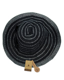 NYFASHION101 Crushable Two Tone Weaved Removable Bow Floppy Brim Sun Hat