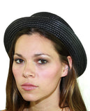 NYfashion101 Straw Woven Band Accent Flat Top Porkpie Fedora Hat