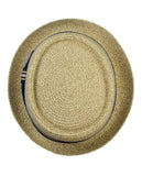 NYfashion101 Straw Woven Band Accent Flat Top Porkpie Fedora Hat