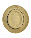 NYFASHION101 Unisex Two Tone Straw Weaved Panama Pork Pie Hat - L/Xl