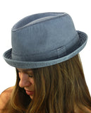 NYFASHION101 Classic Lightweight Cotton Unisex Trilby Fedora Hat