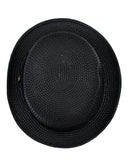 NYFASHION101 Black Band Straw Weaved Summer Bowler Derby Hat