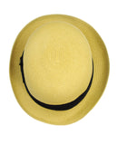 NYFASHION101 Black Band Straw Weaved Summer Bowler Derby Hat