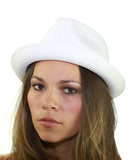 NYFASHION101 Striped Band Straw Weaved Lightweight Trilby Fedora Hat
