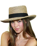 NYFASHION101 Unisex Classic Black Band Straw Weaved Panama Hat