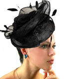 NYfashion101 Cocktail Elegant Ruffle Feather Sinamay Fascinator Headband