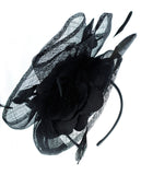 NYfashion101 Cocktail Elegant Ruffle Feather Sinamay Fascinator Headband