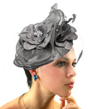 NYfashion101 Cocktail Elegant Ruffle Feather Sinamay Fascinator Headband