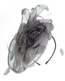 NYfashion101 Cocktail Elegant Ruffle Feather Sinamay Fascinator Headband