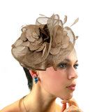 NYfashion101 Cocktail Elegant Ruffle Feather Sinamay Fascinator Headband