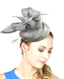 NYfashion101 Women's Rhinestone & Feather Accent Sinamay Fascinator Headband