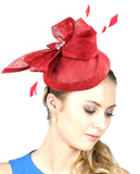 NYfashion101 Women's Rhinestone & Feather Accent Sinamay Fascinator Headband