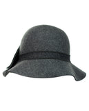NYfashion101 Exclusive Women's Enlarged Bow Wool Bell Cloche Bucket Hat