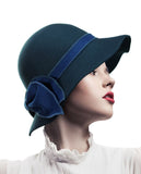 NYfashion101 Exclusive Women's Enlarged Bow Wool Bell Cloche Bucket Hat