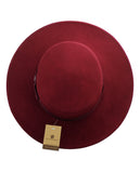 NYFASHION101 Wool Wide Brim Porkpie Fedora Hat w/ Simple Band Accent