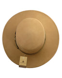 NYFASHION101 Wool Wide Brim Porkpie Fedora Hat w/ Simple Band Accent