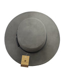 NYFASHION101 Wool Wide Brim Porkpie Fedora Hat w/ Simple Band Accent