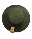 NYFASHION101 Wool Wide Brim Porkpie Fedora Hat w/ Simple Band Accent