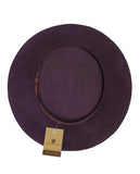 NYFASHION101 Wool Wide Brim Porkpie Fedora Hat w/ Simple Band Accent